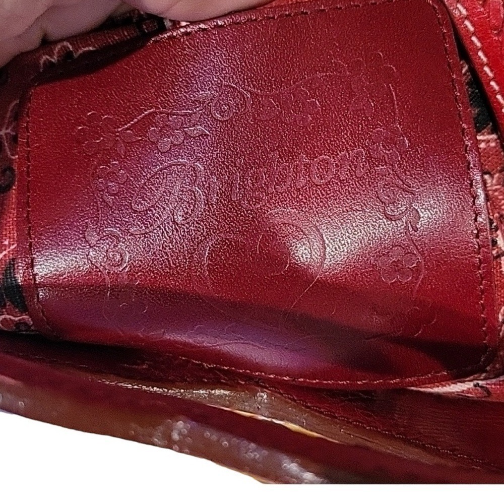 Brighton Straw & Red Leather Top Stitch Bucket Handbag Shoulder Strap Cr… - Picture 6 of 14